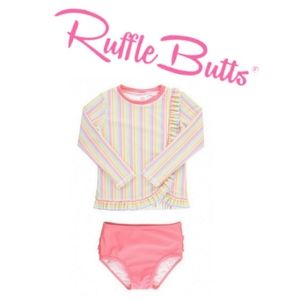 NWT Ruffle Butts 2pc Rash guard Swim set